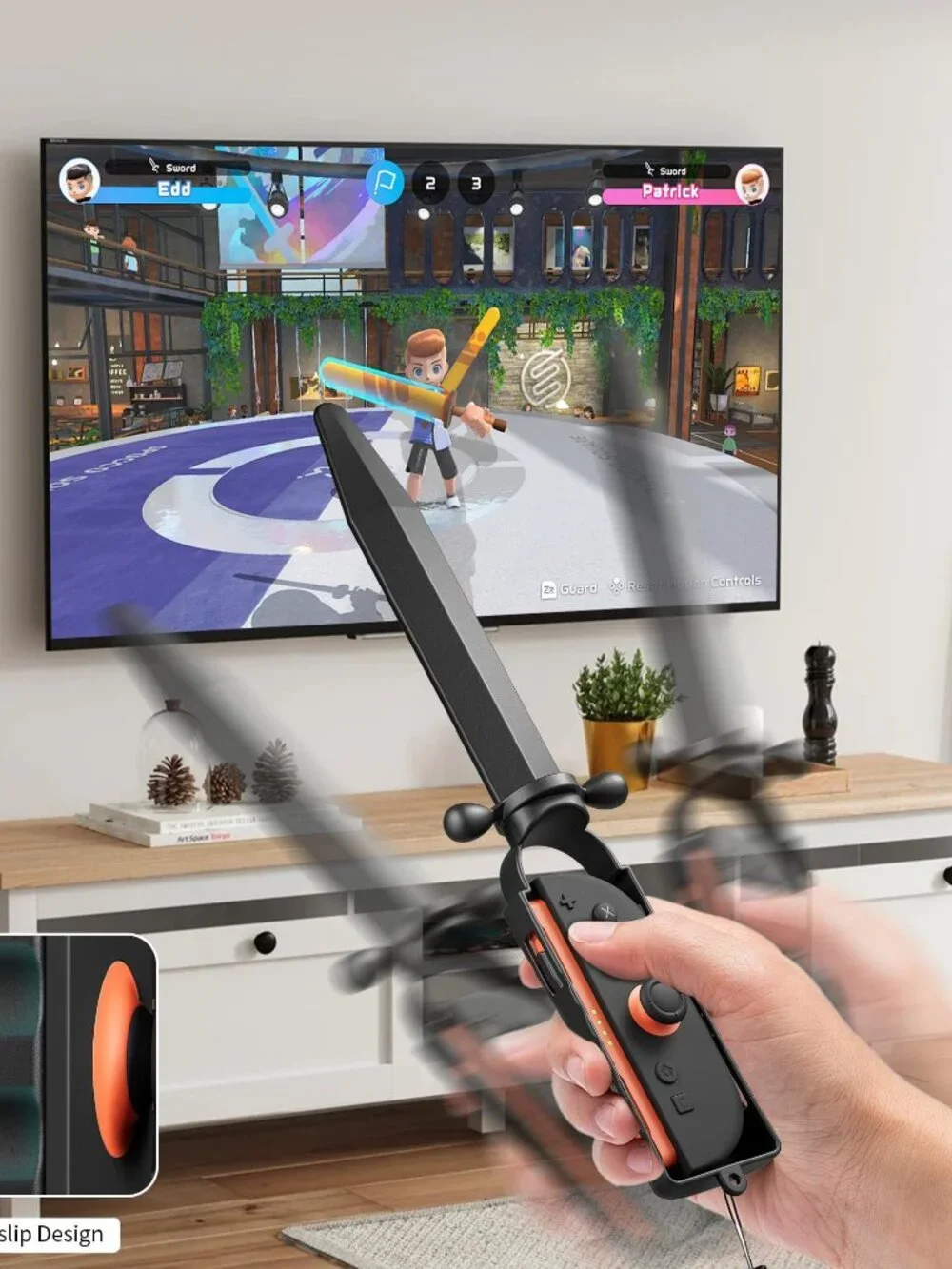 Nintendo Switch Joy-Con Sword Grip Black with Wrist Straps
